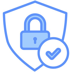 Secure Icon Outline Blue