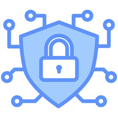 Encryption Icon Outline Blue