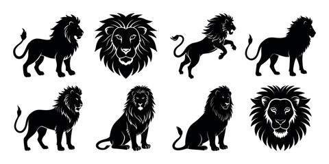 lion vector art on white background