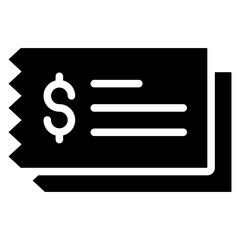 Receipt Icon Black Solid