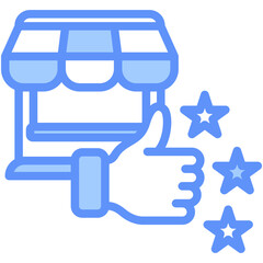 Review Icon Outline Blue