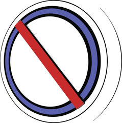 Vector illustration of a forbidden sign with a blue circle and red slash