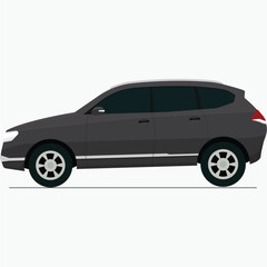 Modern family car dark grey SUV illustration