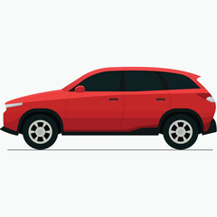 Modern family car red SUV illustration