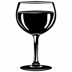 Elegant wine glass vector illustration for bar restaurant menu design and wine tasting event promotion material