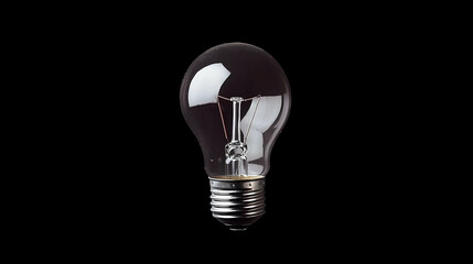 Classic Illuminated Lightbulb Against Dark Background