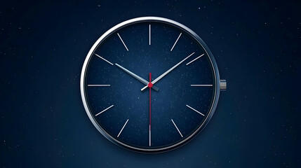 Modern Minimalist Clock Design With Silver Hands And Red Second Hand
