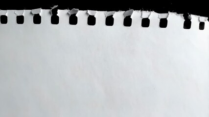 Torn blank white paper sheet with perforation edge against black background offering space for notes, messages, or creative designs. - Powered by Adobe