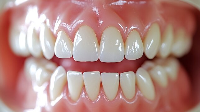 Close up of healthy teeth and gums highlighting the importance of regular dental care