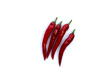 Chili peppers on a white background.