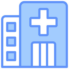 Fototapeta premium Hospital Icon Outline Blue