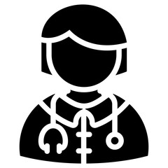 Doctor Icon Black Solid