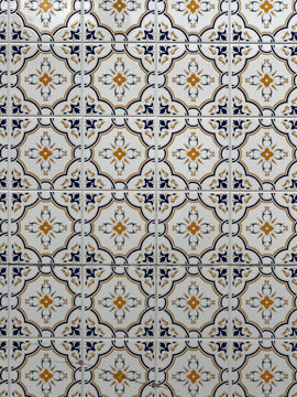 Traditional Portuguese azulejo ceramic tile pattern.