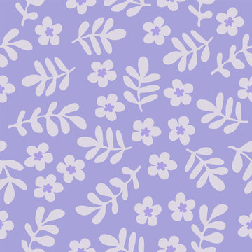 Fototapeta Abstract background with leaves and flowers. Seamless pattern with nature design elements