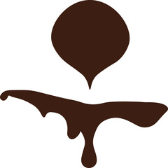 Melted Chocolate Sphere Dripping Down onto a Surface