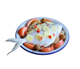 fresh white pomfret fish 