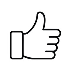 thumbs up outline icon, thumbs up icon, thumbs up silhouette on white background, like icon