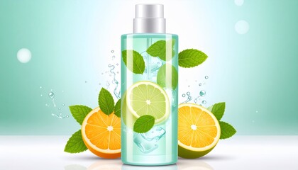 Refreshing Citrus Mist: A revitalizing fragrance experience with zesty citrus and cool mint