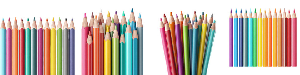 Vibrant collection of colorful pencils and crayons