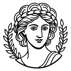 Simple Greek Laurel & Floral Crown Illustration
