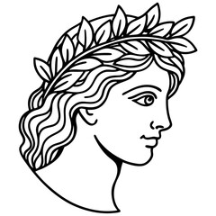 Simple Greek Laurel & Floral Crown Illustration