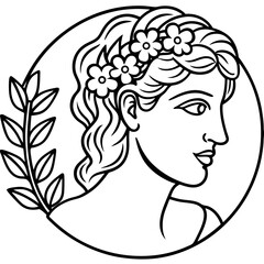 Simple Greek Laurel & Floral Crown Illustration