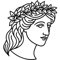 Simple Greek Laurel & Floral Crown Illustration