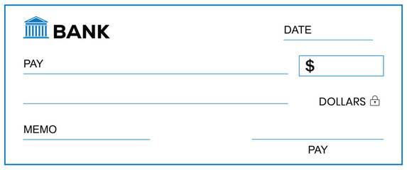 Presentation Check Template Giant Large Donor Check for Business. Vector