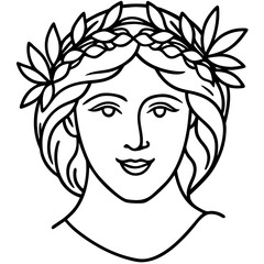 Simple Greek Laurel & Floral Crown Illustration