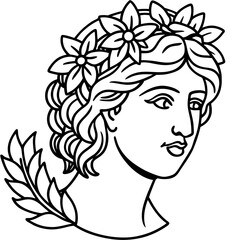 Simple Greek Laurel & Floral Crown Illustration