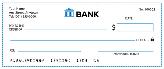 Presentation Check Template Giant Large Donor Check for Business. Vector