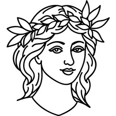 Simple Greek Laurel & Floral Crown Illustration