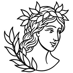 Simple Greek Laurel & Floral Crown Illustration