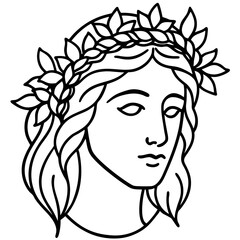 Simple Greek Laurel & Floral Crown Illustration