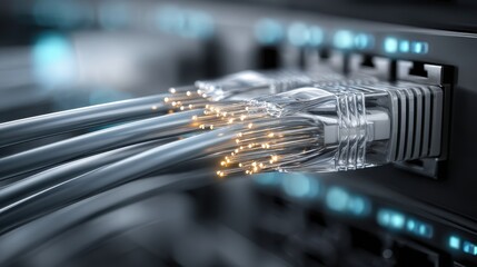 Fiber Optic Network Connection Detail