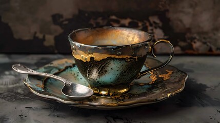 cup of tea with teapot