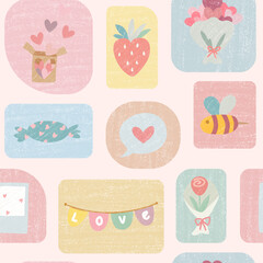 Soft Pink Vintage Vector Pattern for Valentine's Day and Anniversary