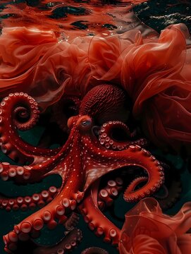Avant-Garde Octopus in Iridescent Opera Fashion &ndash; Deep Sea High Couture in Motion