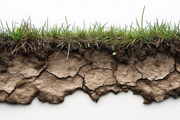 Cracked Soil and Arid Landscape. Nature's Struggle with Climate Impact and Soil Erosion in Sustainable Agriculture