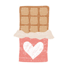 Crayon-Style Vector Illustration of Chocolate Bar for
Valentine's Day