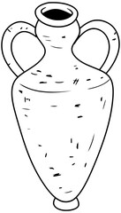 Egyptian Water Jug Vector Outline Line Art Drawing