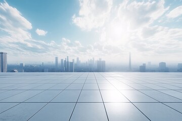 Modern Architecture Cityscape. Panoramic Skyline with Glass Skyscrapers and Expansive View