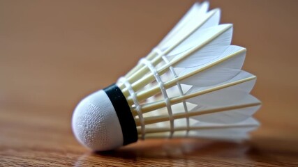 Badminton shuttlecock in the court video footage for sports advertisement