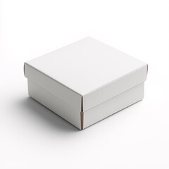 Modern White Cardboard Box Packaging for Retail and E-commerce Display. Minimalistic and Recyclable Design