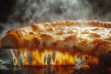 Delicious Gooey Hot Pizza Slice with Bubbling Cheese and Crispy Crust The Ultimate Italian Comfort Food Delight