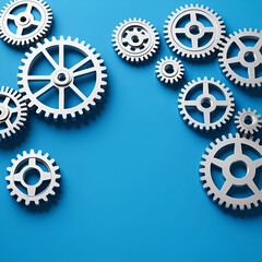 gears disappear on a blue background