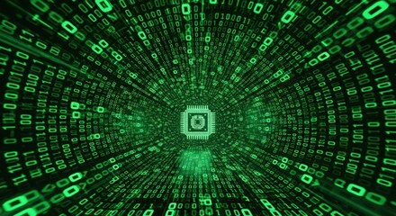 Green Binary Code and Microchip, Data Stream