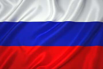 Fototapeta premium High Resolution Russian Federation Flag Realistic Waving Fabric Texture National Symbol