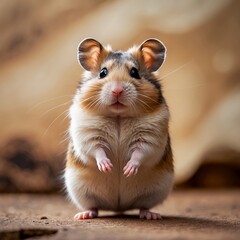 hamster in the wild standing up and looking