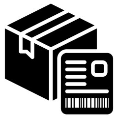 Shipping Label Icon Black Solid - obrazy, fototapety, plakaty